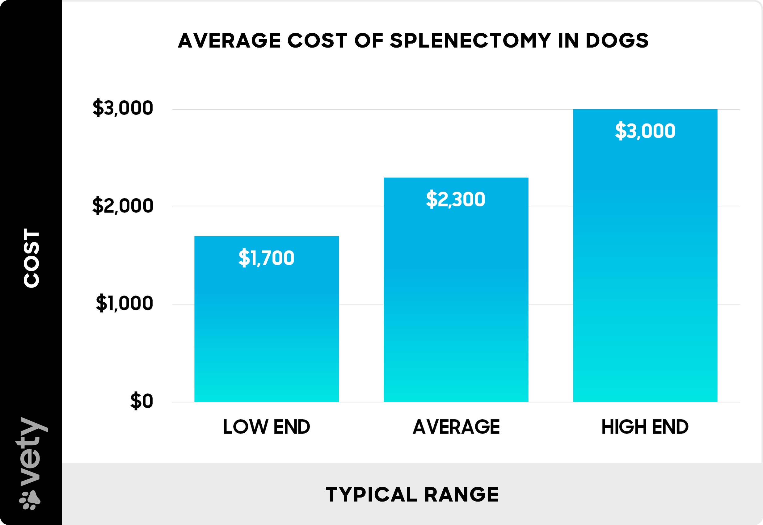 Average cost of splenectomy in dogs - Chart
